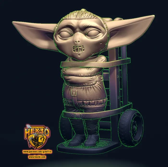 STL - Grogu Hannibal estilo render 3