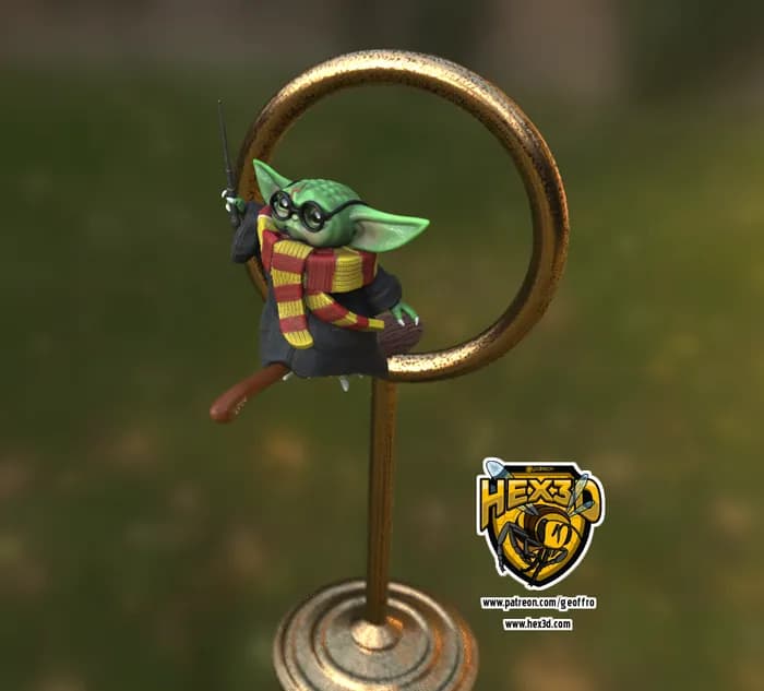 STL - Grogu Hechicero render 2