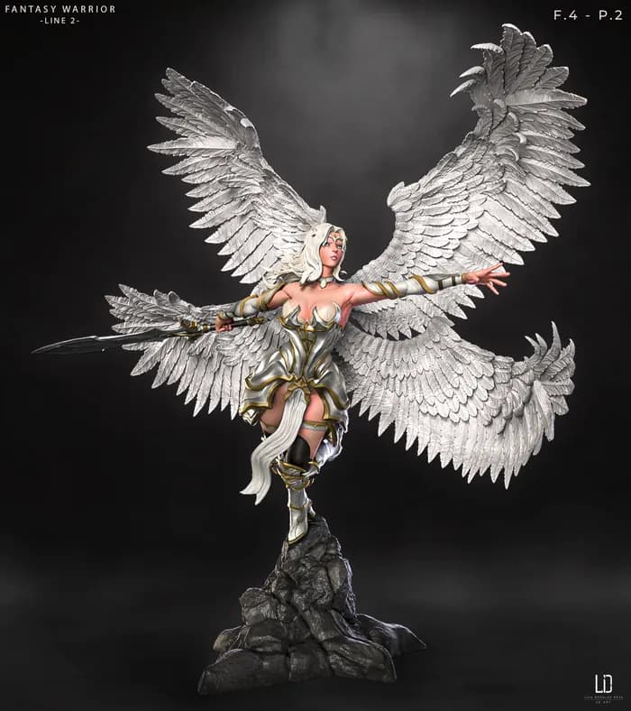 STL - Guerrera Angélica de Fantasía