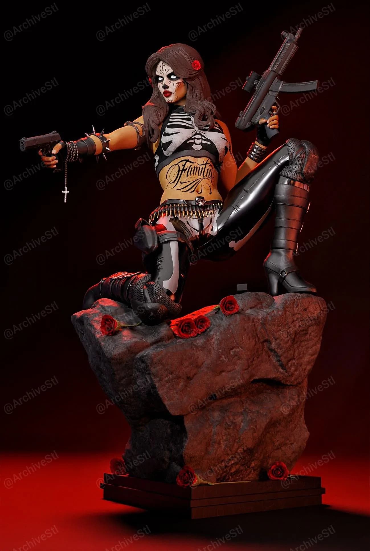 STL - Guerrera Calavera Samurái