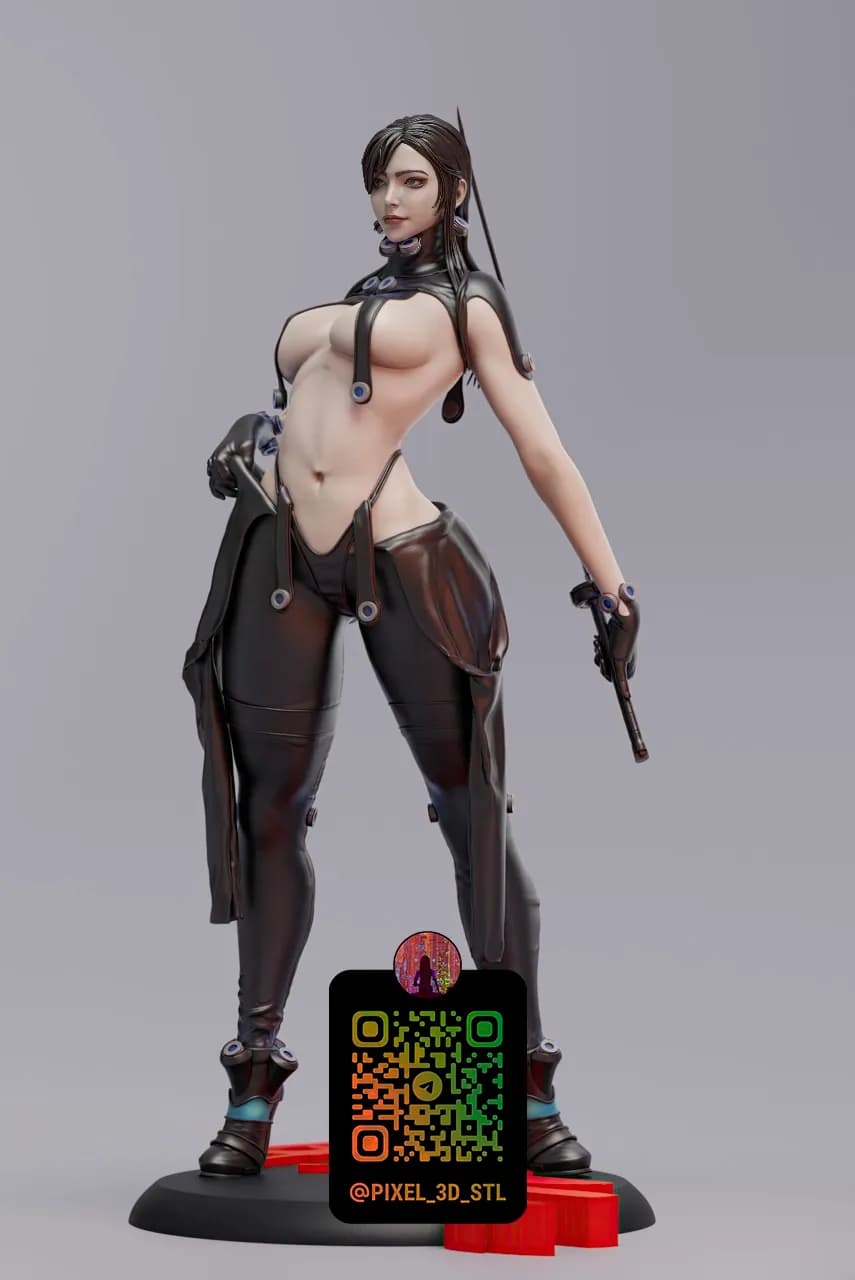 STL - Guerrera Cyberpunk Futurista