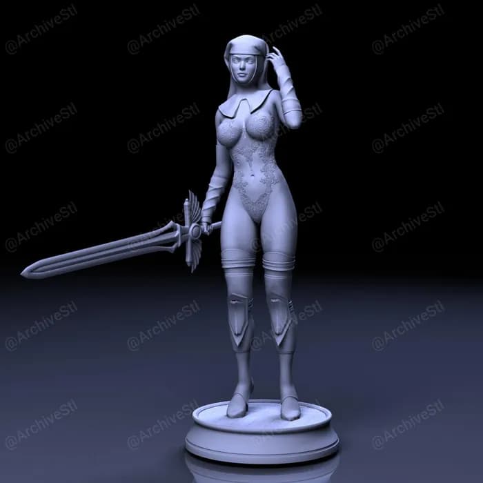STL - Guerrera demoníaca con espada