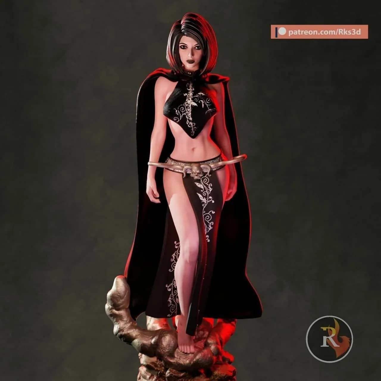 STL - Guerrera demoníaca con capa