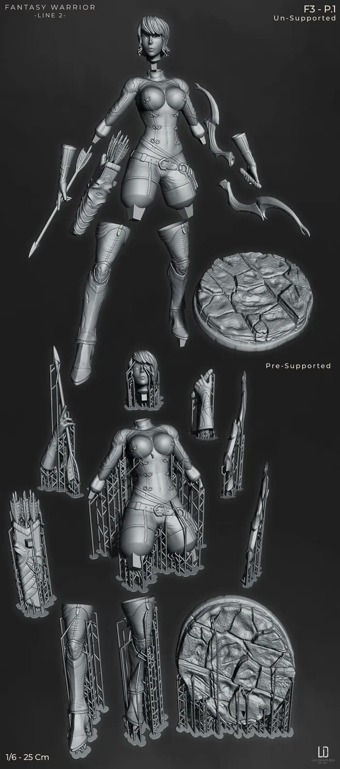 STL - Guerrera Fantasía con Arco