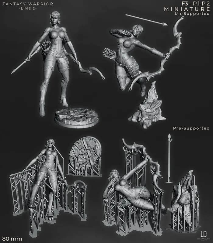 STL - Guerrera Fantasía con Arco