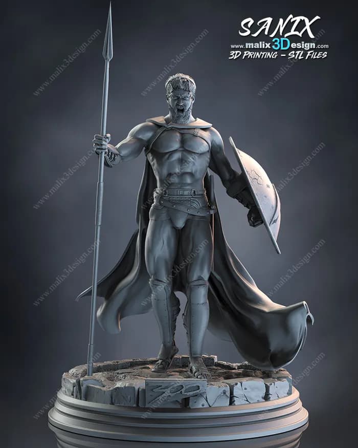 STL - Guerrero Espartano Leónidas render 3