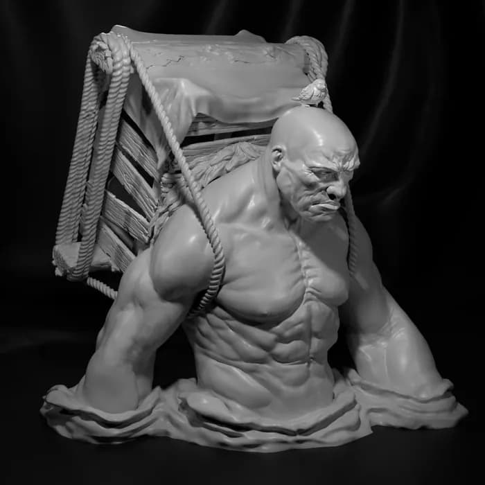 STL - Guerrero Hobbit con Carga render 2