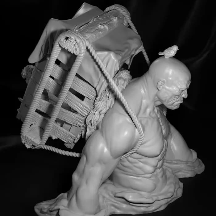 STL - Guerrero Hobbit con Carga render 3