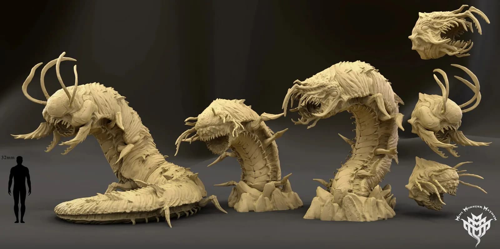 STL - gusano de tierra terrorífico render 2