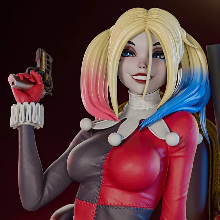 STL - Harley Quinn Clásica Figura render 2