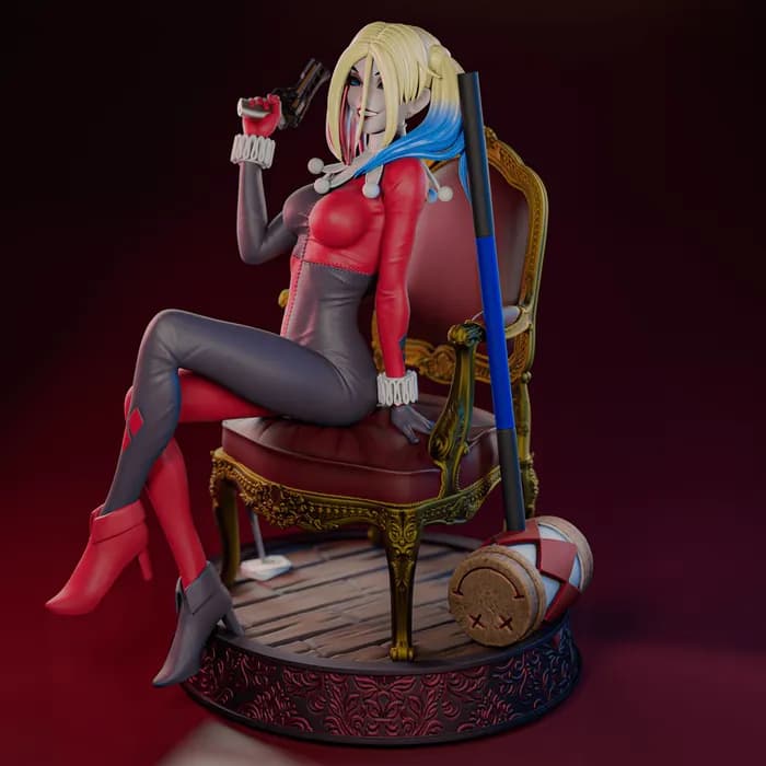 STL - Harley Quinn Clásica Figura render 4