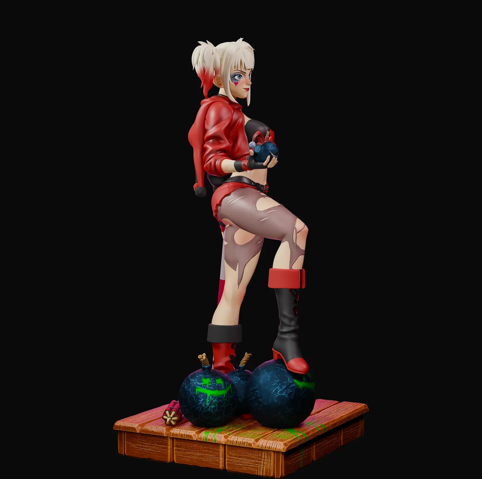 STL - Harley Quinn estilo anime render 2