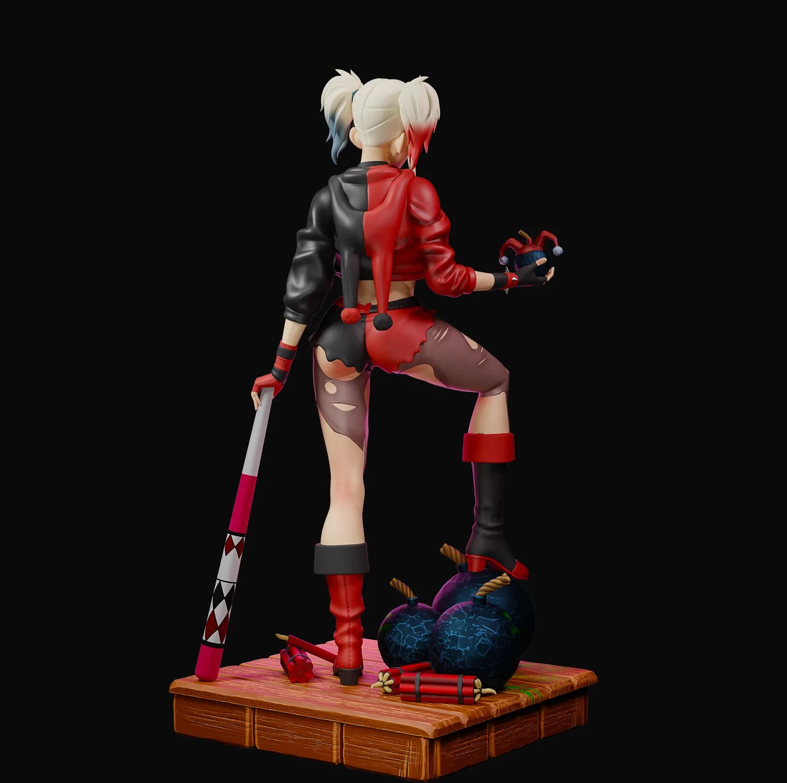 STL - Harley Quinn estilo anime render 3