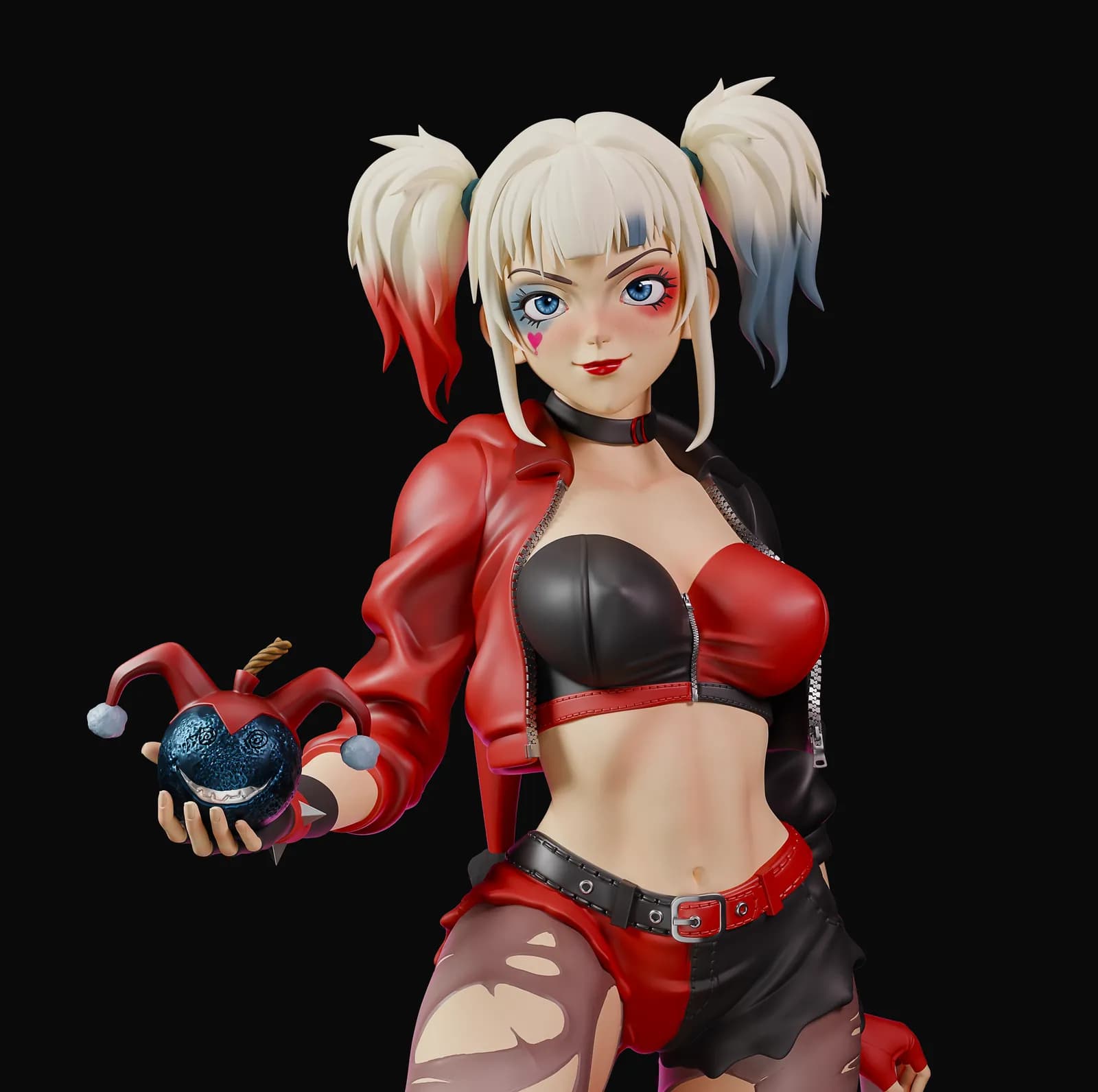 STL - Harley Quinn estilo anime render 5