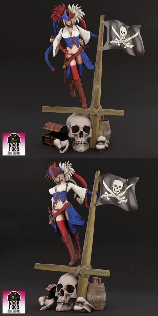 STL - Harley Quinn Pirata