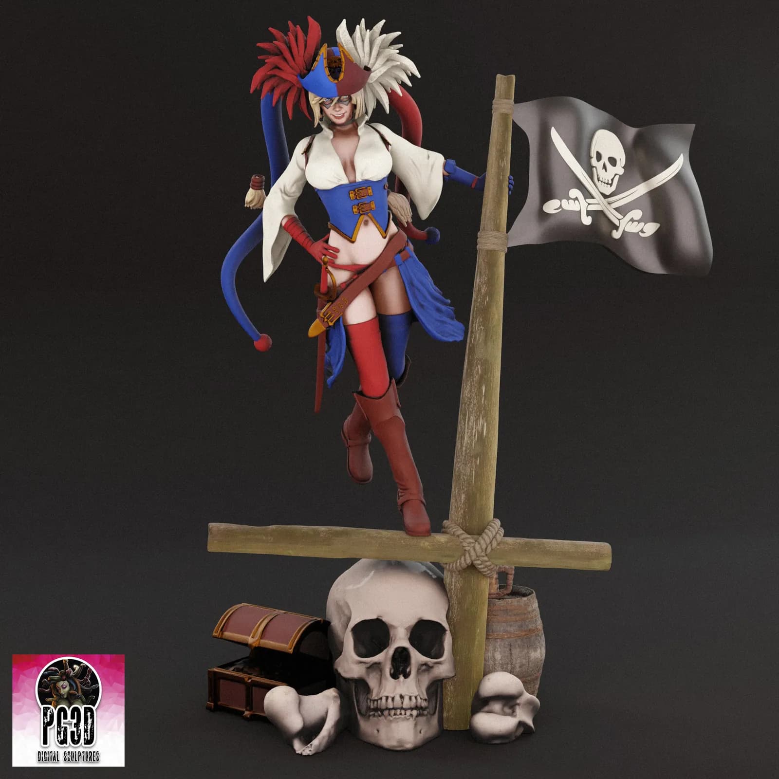 STL - Harley Quinn Pirata