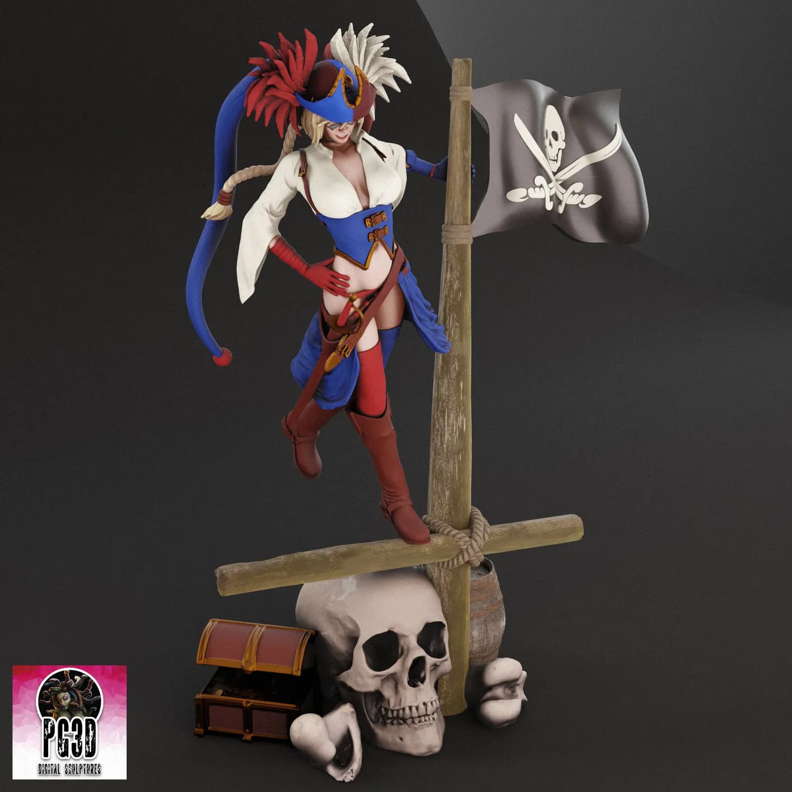 STL - Harley Quinn Pirata
