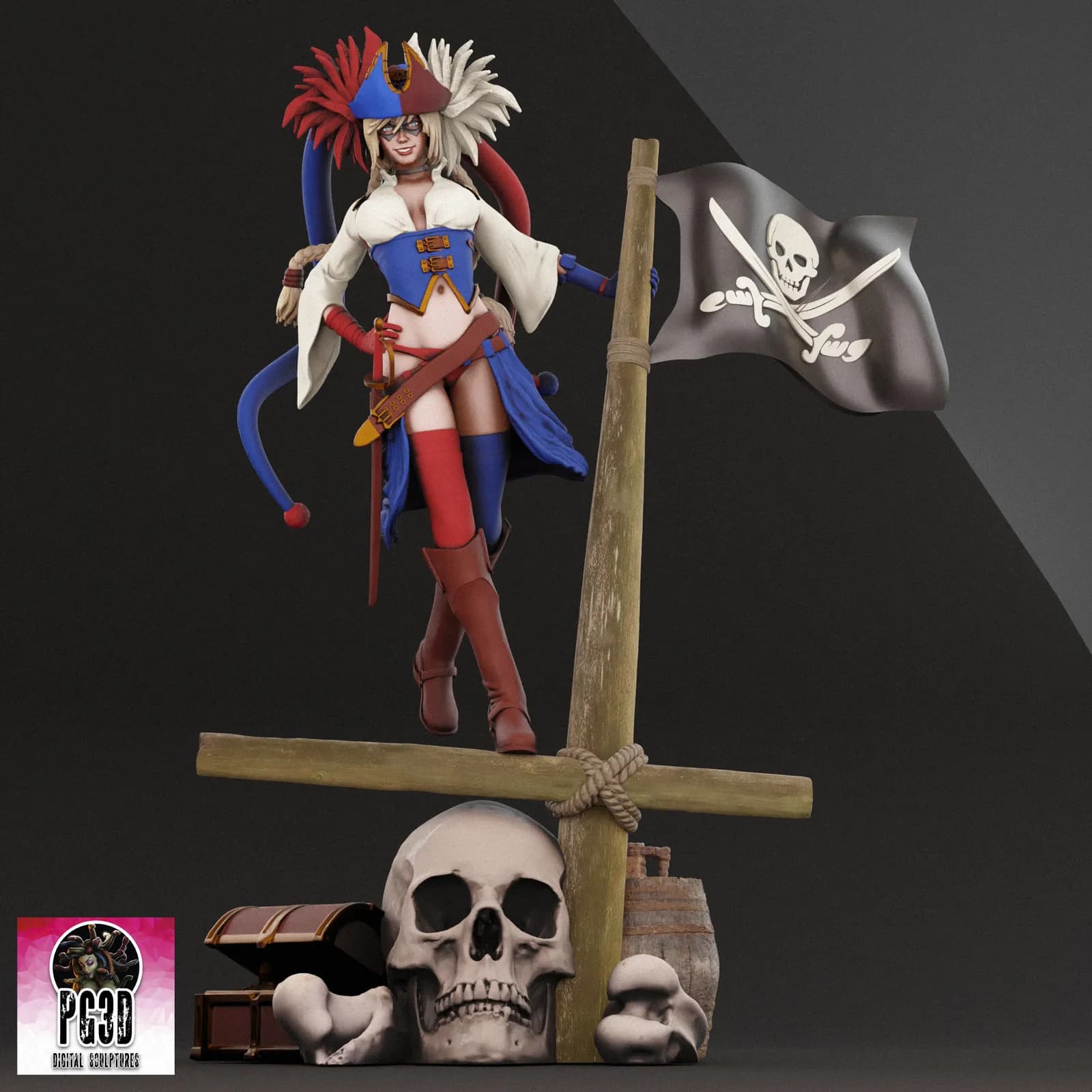 STL - Harley Quinn Pirata