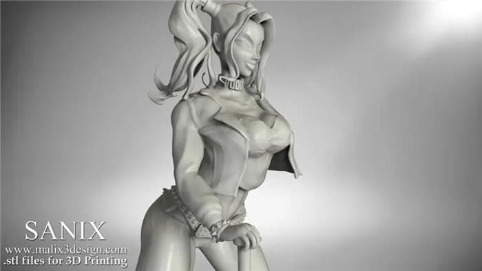 STL - harley quinn stl 2 render 4