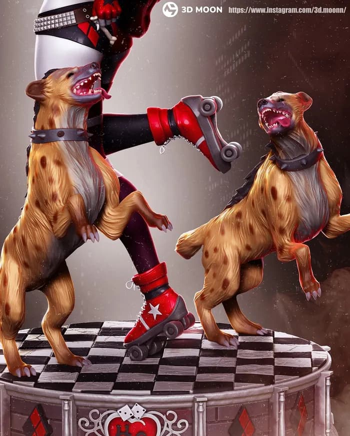 STL - Harley Quinn y sus hienas render 4