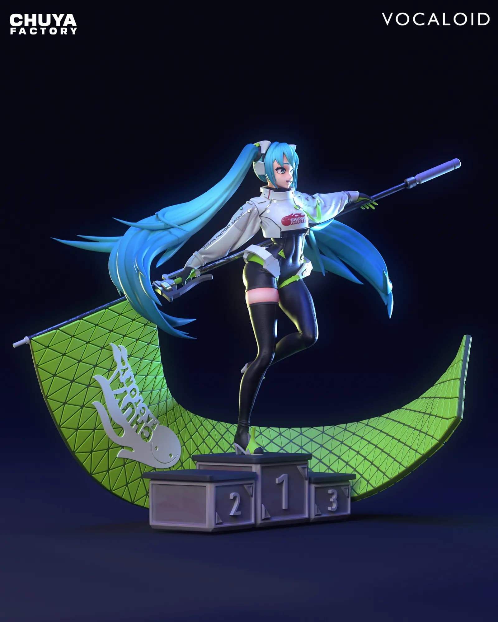 STL - Hatsune Miku Estilo Racing render 3