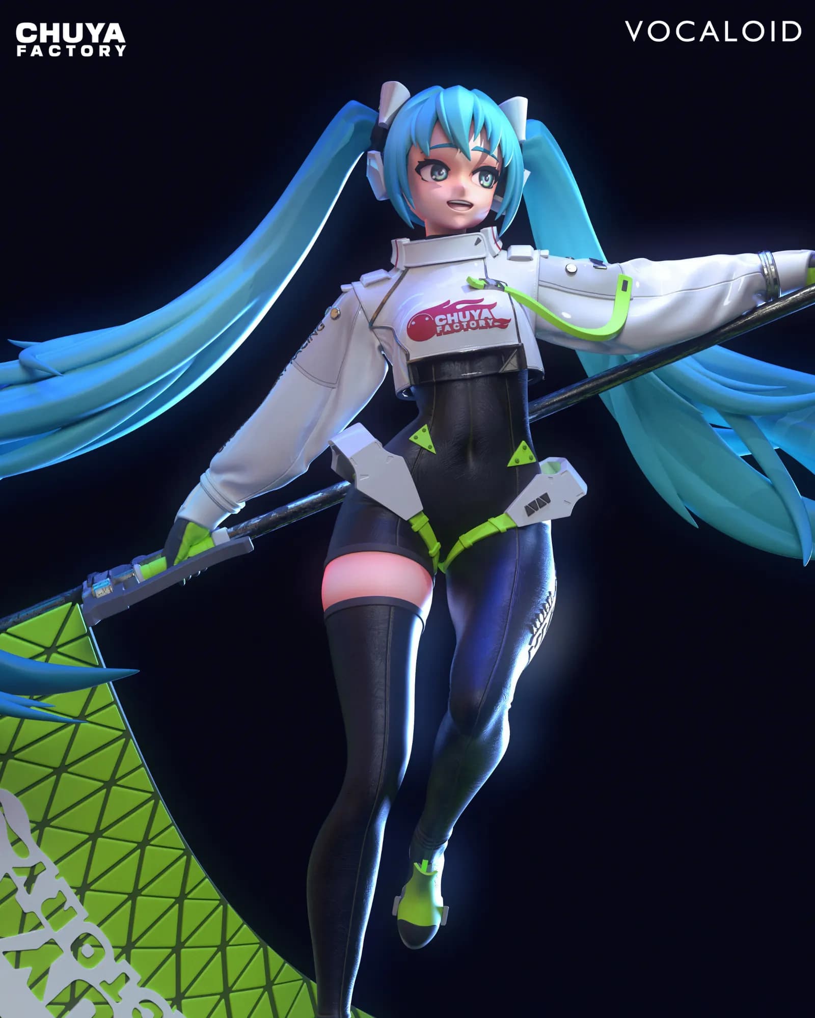 STL - Hatsune Miku Estilo Racing render 5