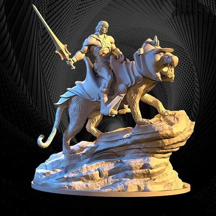 STL - He Man montando a Battle Cat