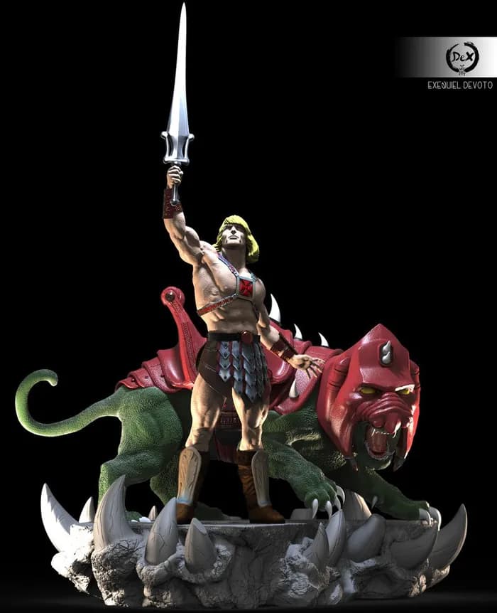 STL - He Man y Battle Cat