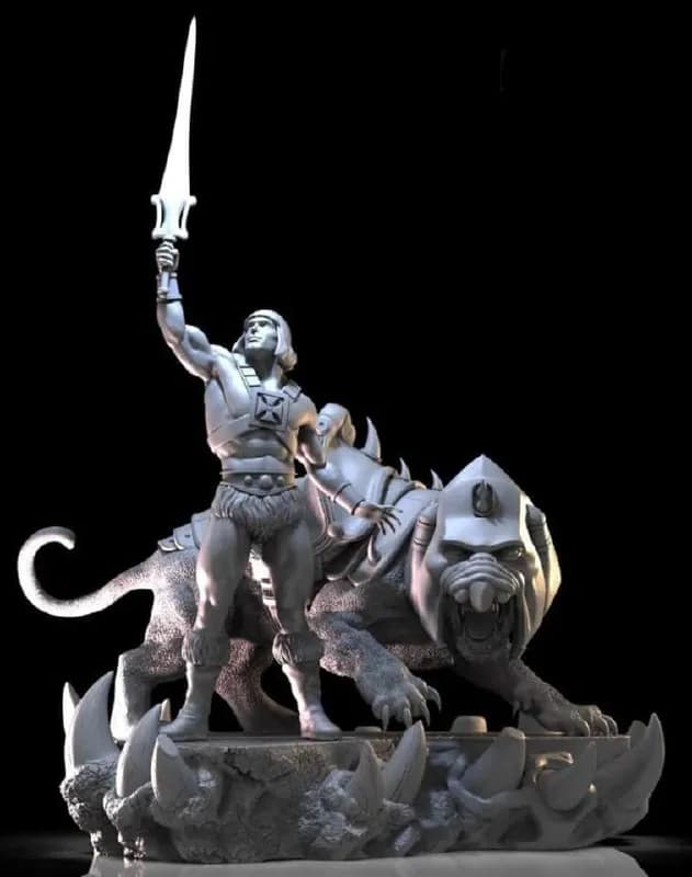 STL - He Man y Battle Cat Diorama 2