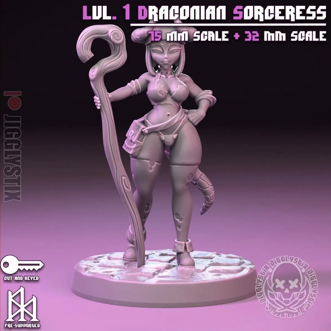 STL - Hechicera Draconiana Nivel 1 render 2