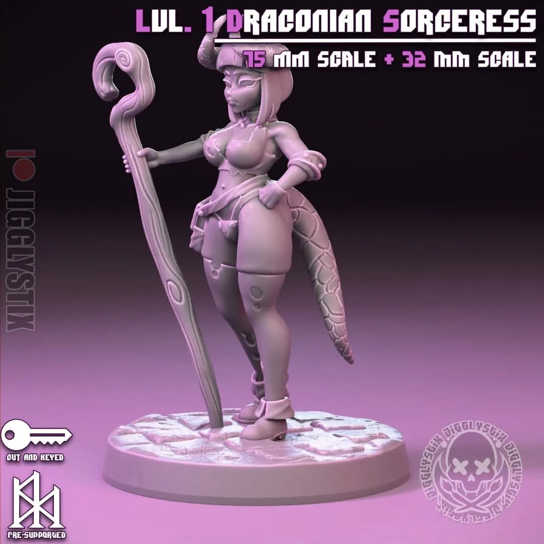 STL - Hechicera Draconiana Nivel 1 render 3