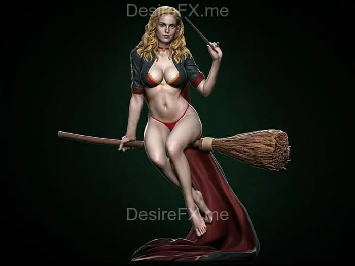 STL - hermione adult on the broomstick