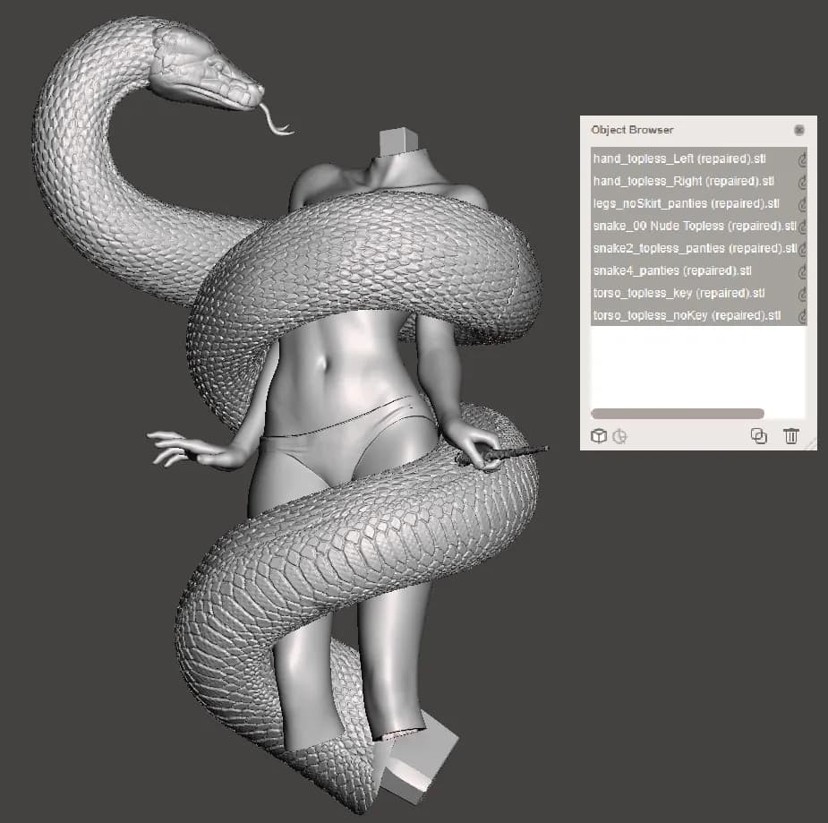 STL - Hermione con Nagini render 3