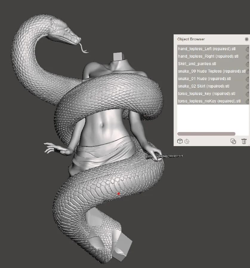 STL - Hermione con Nagini render 4