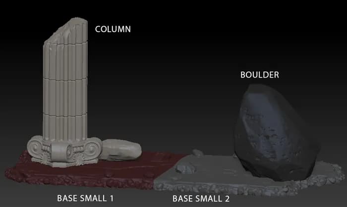 STL - Heroína guerrera contra monstruo render 4