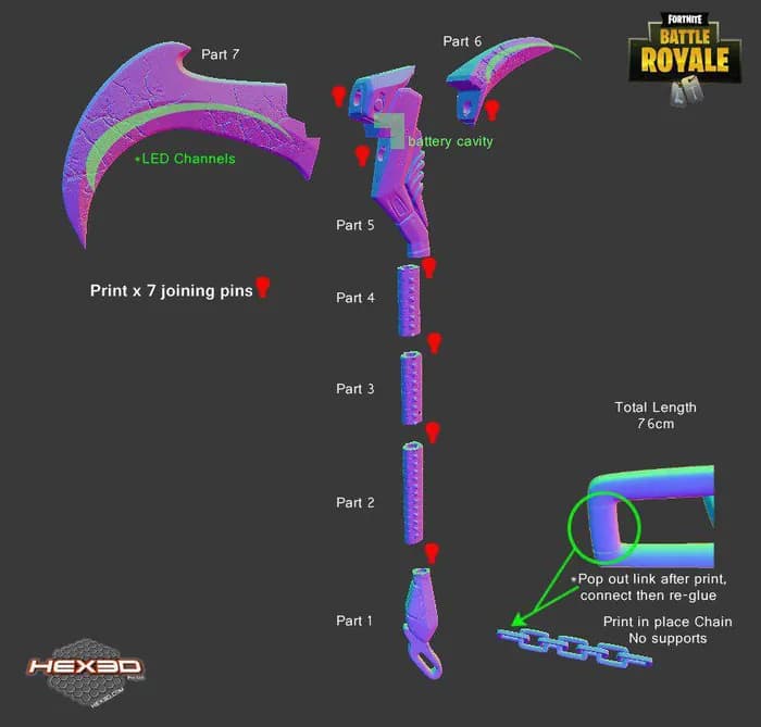 STL - hex3d fortntiteaxe