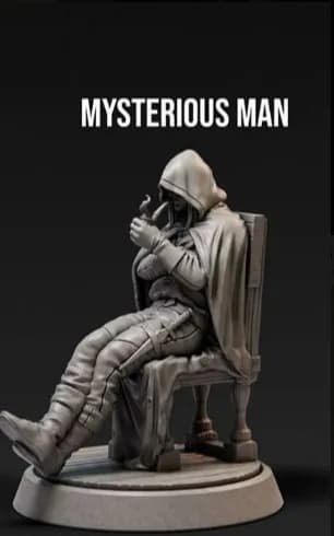 STL - Mysterious Man Smoking Pipe