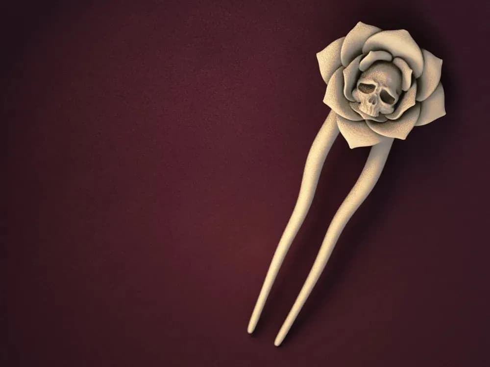 STL - Horquilla "Mourning Rose"