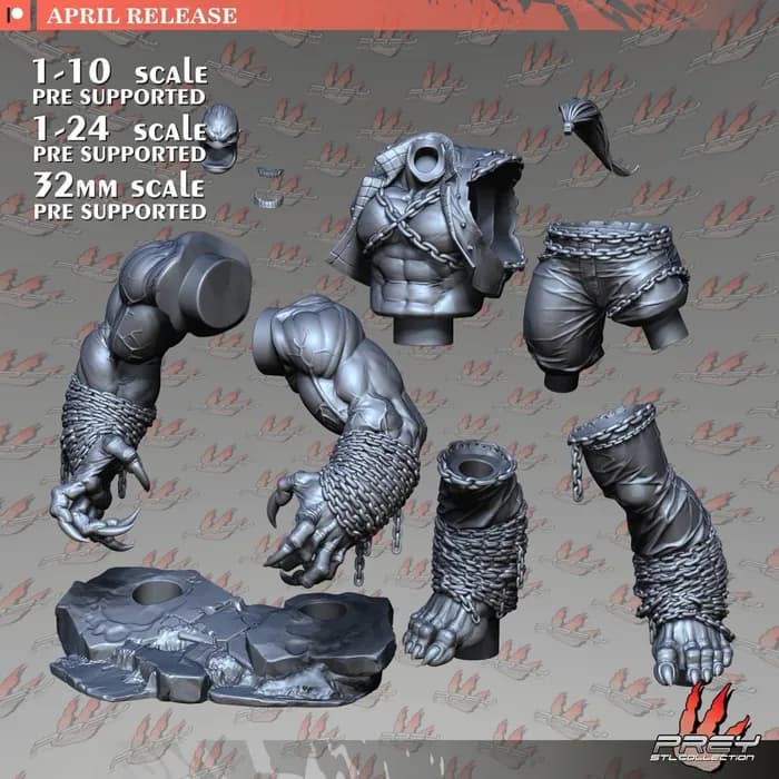 STL - Hulk encadenado render 3