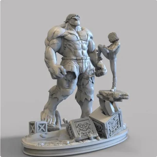 STL - Hulk y Alita Batalla Figura