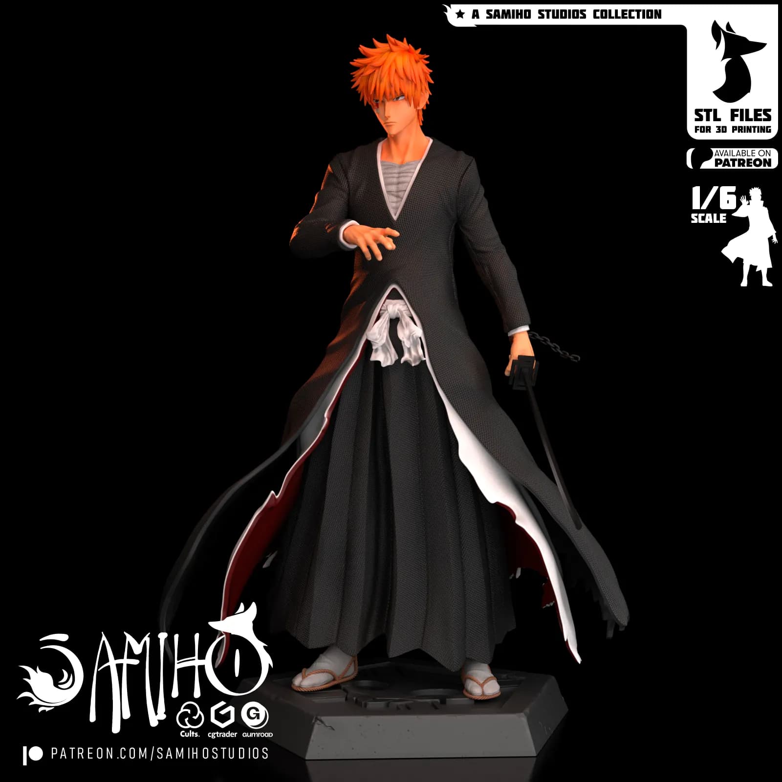 STL - Ichigo Kurosaki versión Hollow render 3
