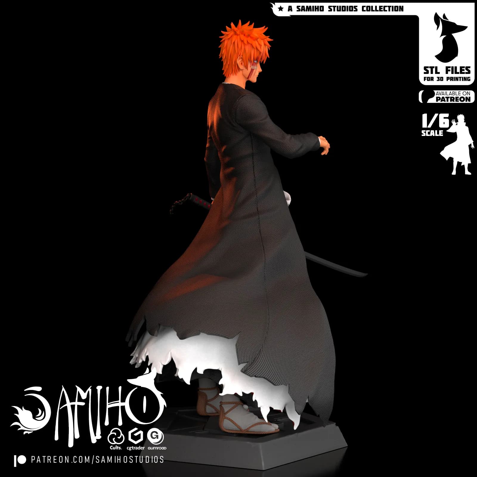 STL - Ichigo Kurosaki versión Hollow render 4