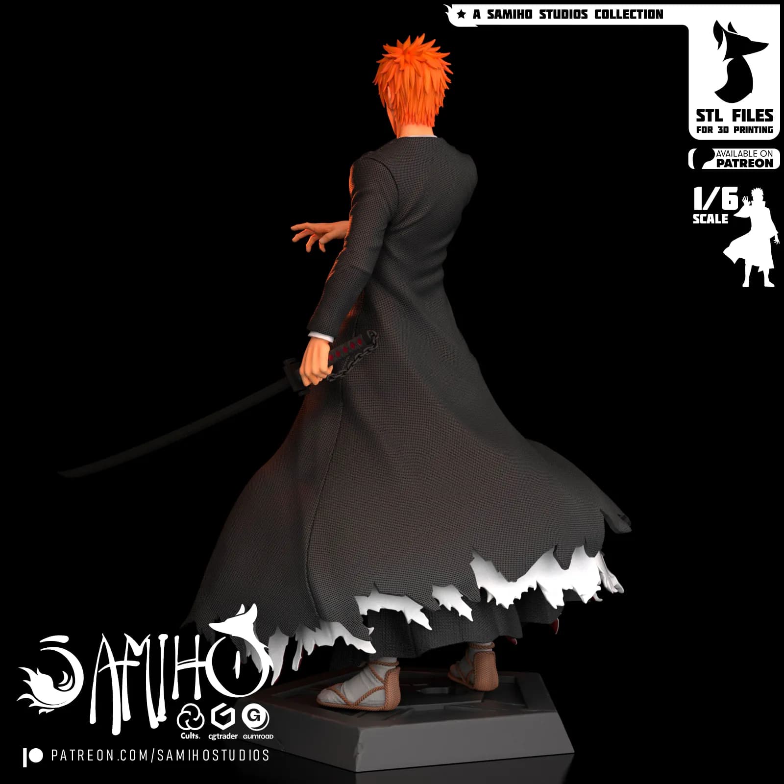 STL - Ichigo Kurosaki versión Hollow render 5
