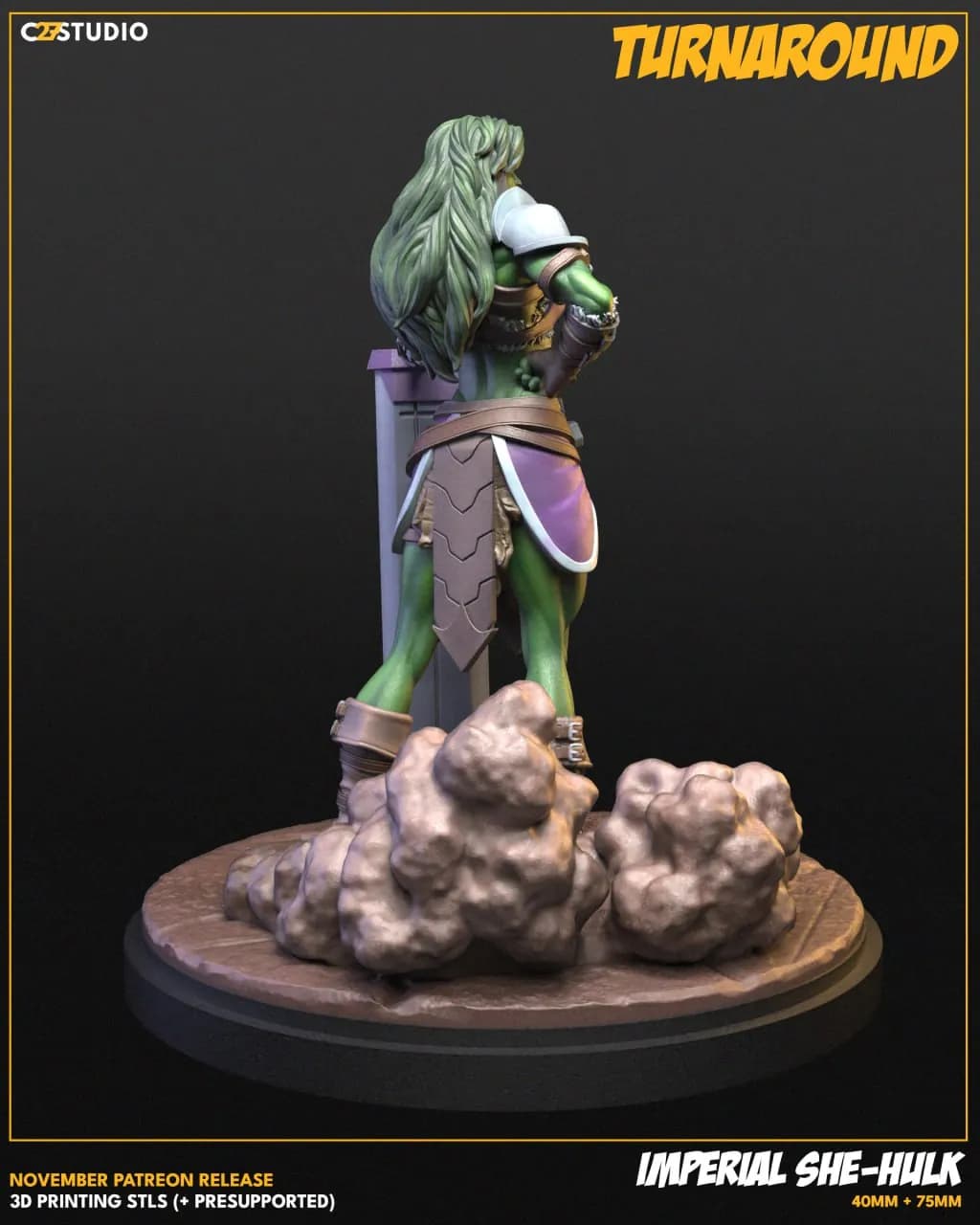 STL - Imperial She Hulk figura guerrera render 4