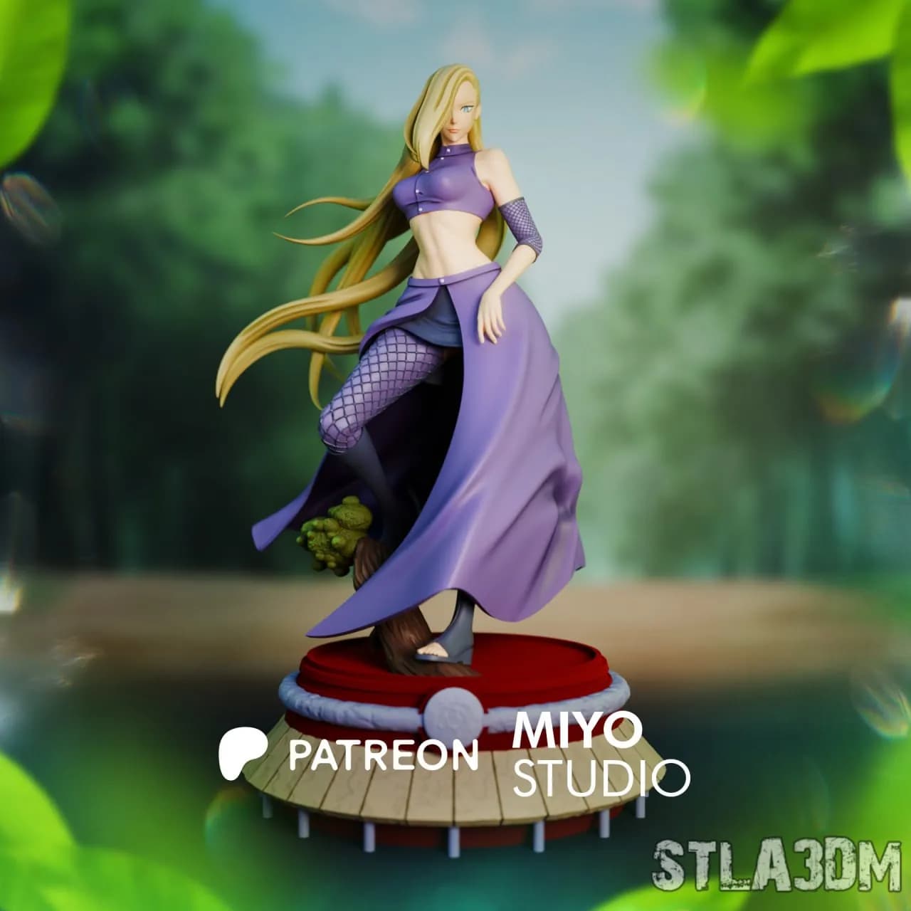 STL - Ino Yamanaka figura de anime render 2