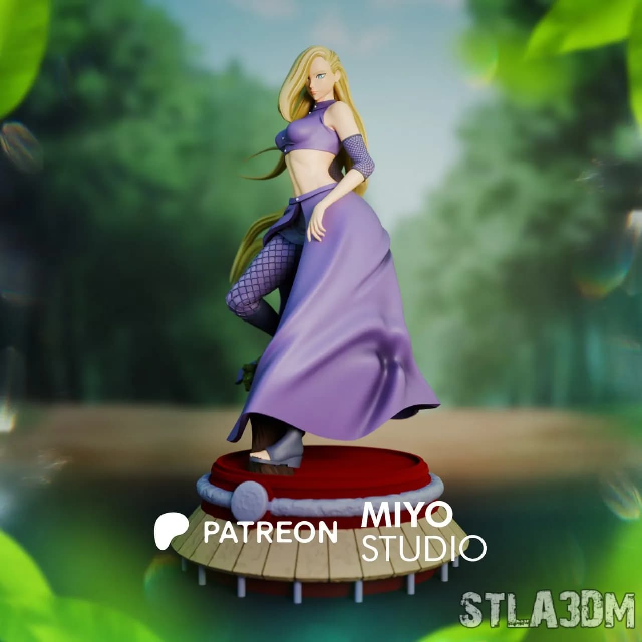 STL - Ino Yamanaka figura de anime render 4