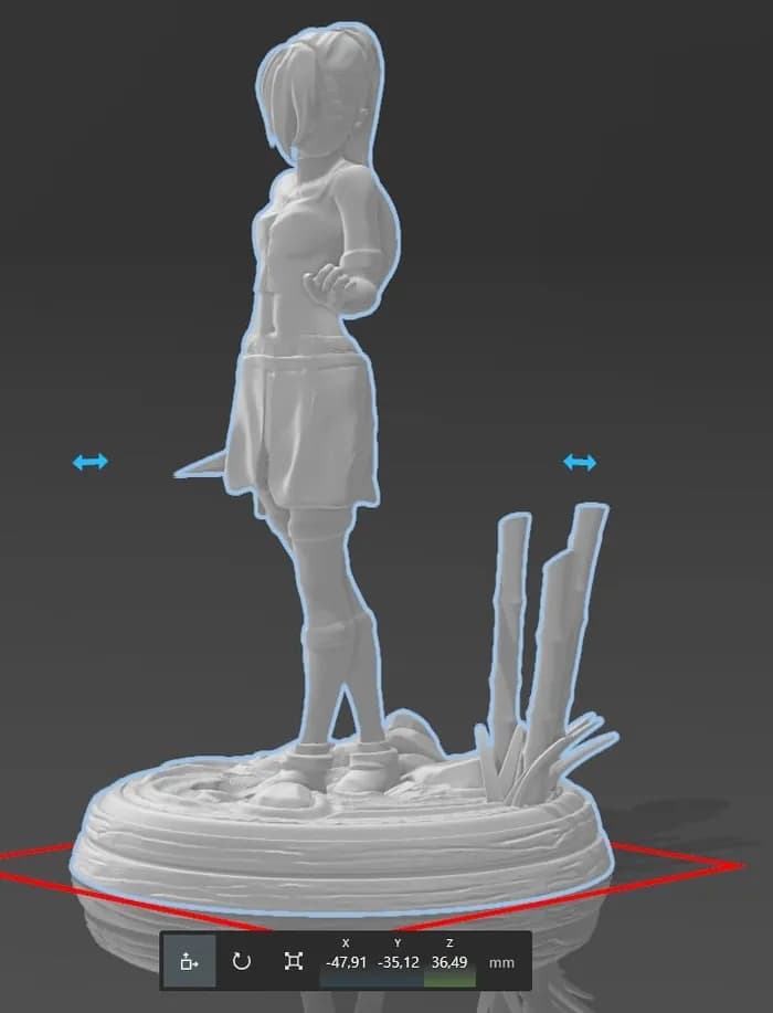STL - Ino Yamanaka Naruto figura render 5