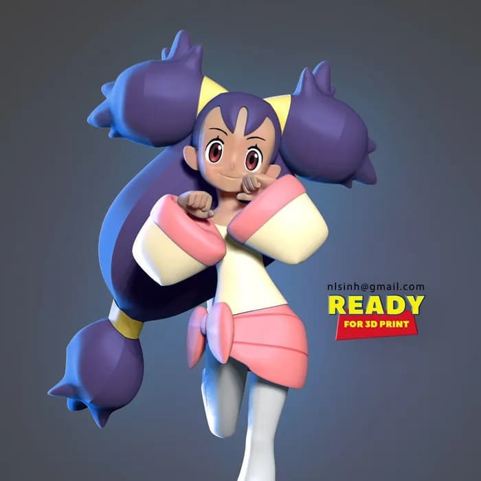 STL - iris and emolga pokemon fanart