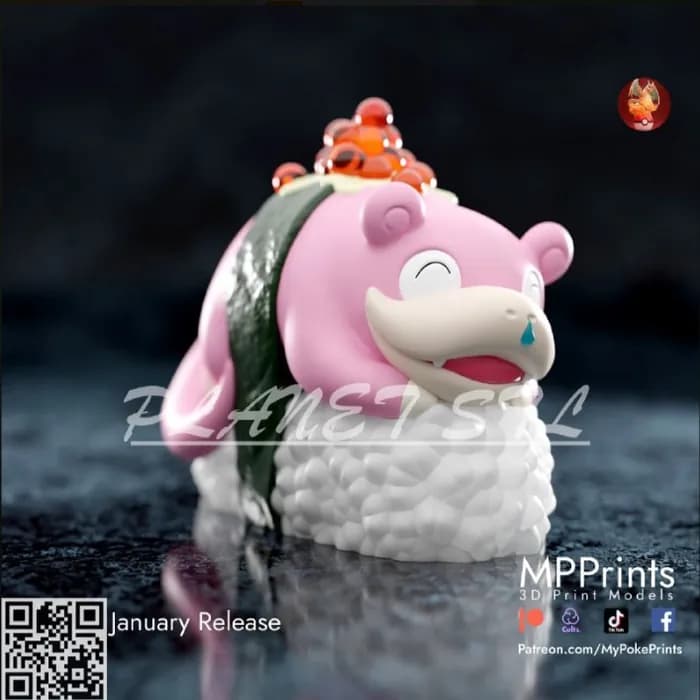 STL - january sushi slowpoke solid stl