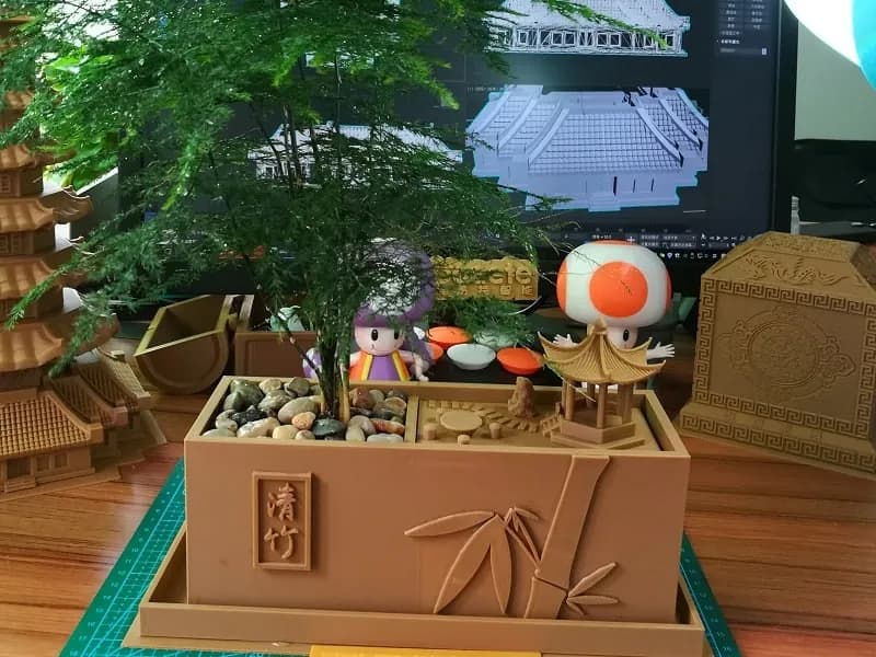 STL - Jardin Zen Chino con Casa de Té